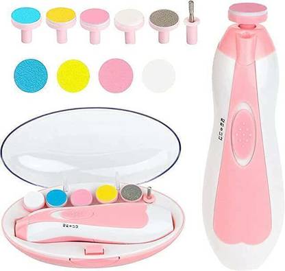 Showell New Baby Nail File Electric,Baby Nail Trimmer Heads Safe (Pink)