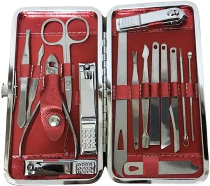 ILIKA S.S Manicure & Pedicure Kit 15 IN 1 PACK, With Leather Case,