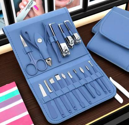 ShopDock Mini 16-in-1 Nail Kit with Cutters, Tweezers & Eyebrow Knife