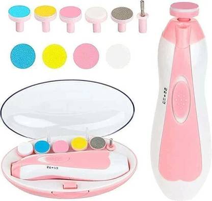 Showell New Baby Nail File Electric,Baby Nail Trimmer Heads Safe (Pink)