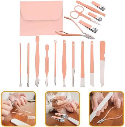 Kezona 16 in 1 Unisex Stainless Steel Manicure & Pedicure Kit with Storage Pouch