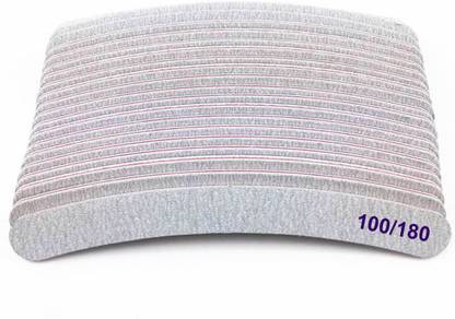 Gleevia 25Pcs Nail File, Professional Nail 100/180 File Set, Curved Fingernail files