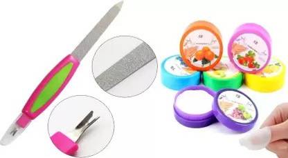 Glamezone Nail Buffer for Natural and Acrylic Nail filer with 64 Pad of Nail Paint Remover