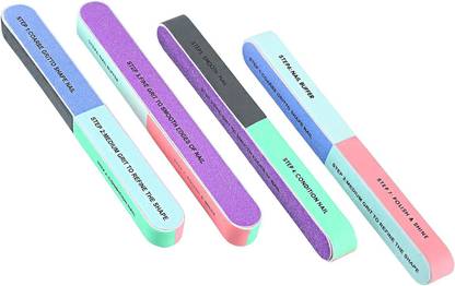 Elecsera Nail Buffers/Filers for Manicure Pack of 4