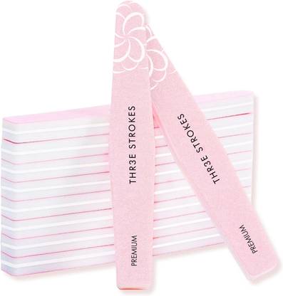 THR3E STROKES Nail Buffers Sanding Blocks Sponge Buffing File for Acrylic Natural Gel Nails