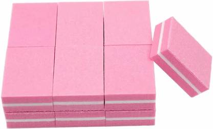 Gleevia 12Pcs Disposable Double Sided Mini Nail Buffer - Polishing Nail Buffer Pink