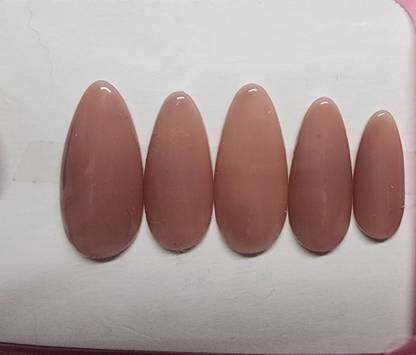 shonas nude set of 24 artificial reusable nails in Nude brown with glue