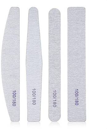 El Syco 4 Pieces 100/180 Grits Nail Files and Buffers Double Sided Manicure Tool