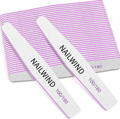 NAILWIND 6Pcs Nail Files Nail File Professional 100/180 Grit Double Sided Nail File