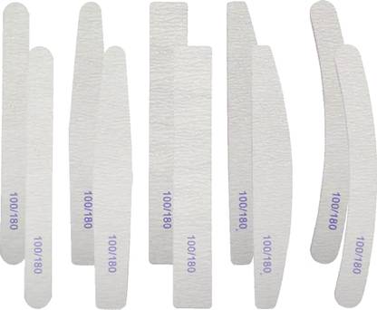 Gleevia 10Pc Sandpaper Nail Filer 100/180 Nail File Set Multi Shaped Fingernail files