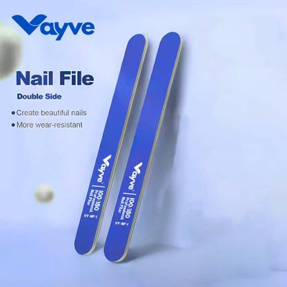 Vayve Nail Filer Professional 100/180 Grit Double Sides Nail File Manicure Tools