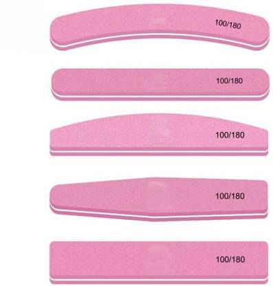 RANORE 5Pcs Nail Filer Professional 100/180 Nail File Set Multi Shaped Fingernail files