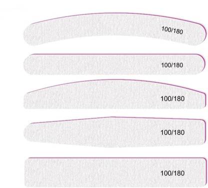 RANORE 5Pcs Nail Filer Professional 100/180 Nail File Set Multi Shaped Fingernail files