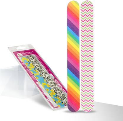 MAJESTIQUE Nail Filler Colorful Nail File Strips -Double Sided Filers -Multicolor (2 Pack)
