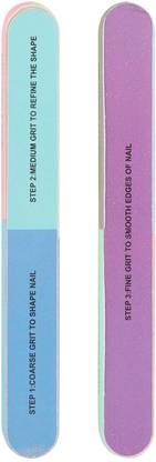 BM RETAIL 2 pcs 7 Way Nail File and Buffer Block Nail Buffering File 7 Steps Manicure Tool
