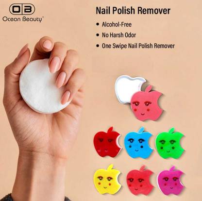 Ocean Beauty Nail Paint Polish Remover Tissue Pads Cotton Combo Set Wet Wipes Pack Of 6