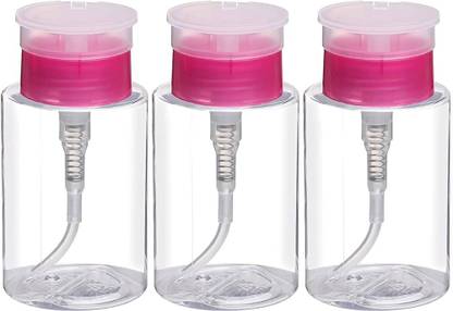 feelhigh Nail Polish Remover Pump Push Down Empty Lockable Acetone Pump Dispenser Bottle