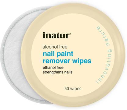 inatur Nail Paint Remover Wipes | Strengthen Nails, Ethanol and Alcohol Free
