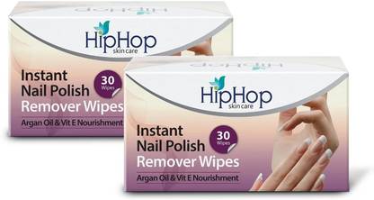 HipHop Skincare Instant Nail Polish Remover Wipes Argan oil & Vitamin E Nourishment