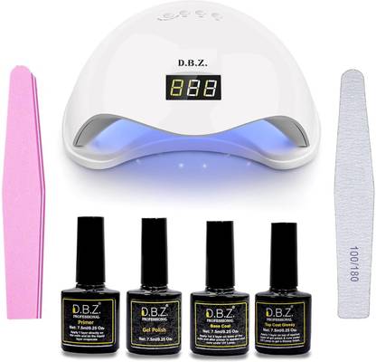D.B.Z. Gel Nail Polish Starter Kit, Gel Nail Kit with 48W UV LED Lamp