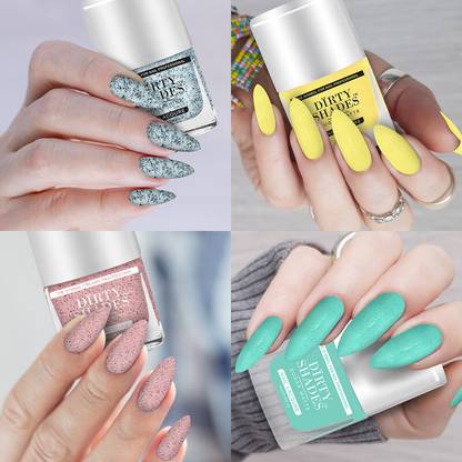 DIRTY SHADES Dazzling Glow Long Stable High Definition Nail Polish Set 4 - 10ml each - (928) Multicolor