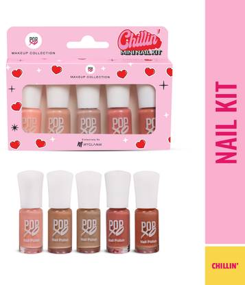 MyGlamm POPxo Makeup Mini Nail Kit - Chillin | Nude Shade - (Set of 5) Chillin'