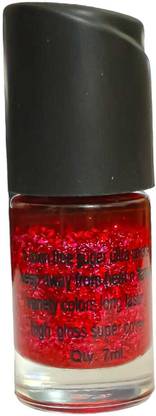 Luipui RED SPARKLE NAIL PAINT RED