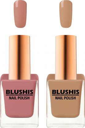 BLUSHIS Quick Dry Long Lasting Nail Polish Combo Offer Set of 2 Nude Colours Plum, Nude Myth