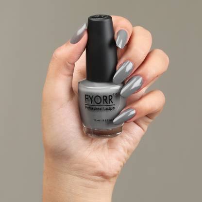 FYORR Perfect Grey Nail Polish Long Lasting Smooth Finish Nail Enamel (15ML) (Grey Perfecto)