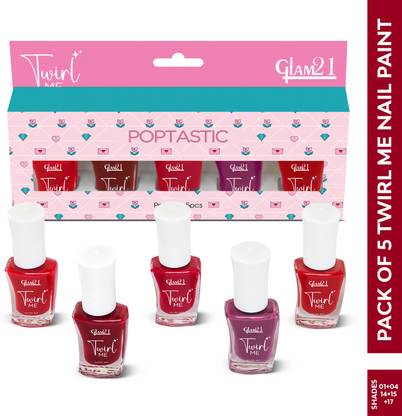 Glam21 Twirl Me Nail Paint Combo |Nail color -6 ml each |Chip Resistant |Trendy Shades Shade -05