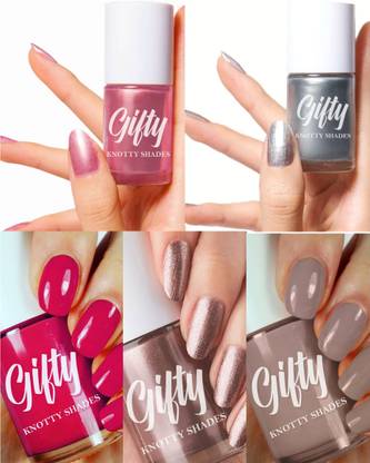 GIFTY No Toxin Nail Lacquer (Let's Change The World) Evening Sand,Magical Gold,Moonlight,Spoiled Diva,Coco