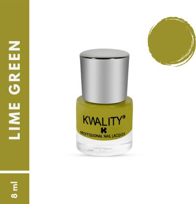 Kwality Neetos Nail Paint For Women Nail Paint Single Quick Drying Nail Polish Highly Pigmented & Long Lasting Enamel, Chip Resistance 8 ml, LIME GREEN