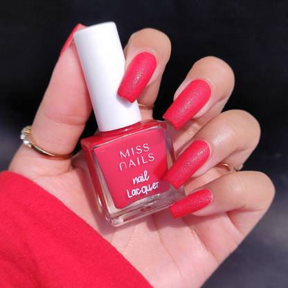 Miss Nails NAIL LACQUER SUGAR NAIL PAINT CHERRY RED 20 Red