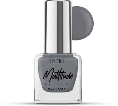 Renee Mattitude Nail Paint Seal Grey | Chip Resisting Formula with High Coverage Seal Grey