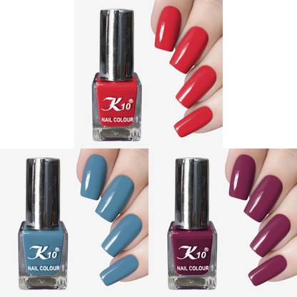 K10 Quick-dry, Long Lasting, Premium quality Nail polish Combo set Dark,Purple,Blue,Persian,Red