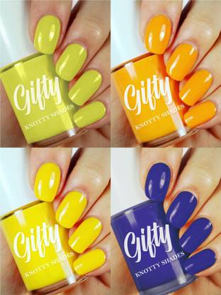GIFTY No Toxin Nail lacquer (Still I Will Rise) Evergreen,Juicy Orange,Sun Dance,Disco Fever
