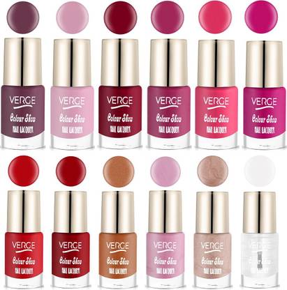 VERGE Colour Show Ultra Shine Nail Lacquer (NO CHIPPING & NO FADING) (Pack of 12) Classy CS12_25