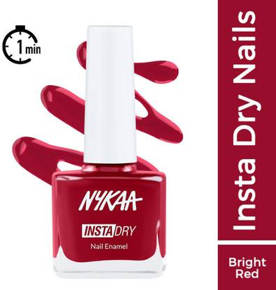 NYKAA Insta Dry Fast Drying Nail Polish Reeling Red 337 Bright Red (9ml) Bright Red