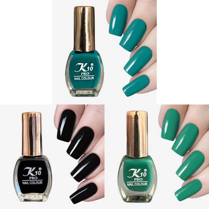 K10 Matte Nail paint combo Teal,Blue,Black,Green