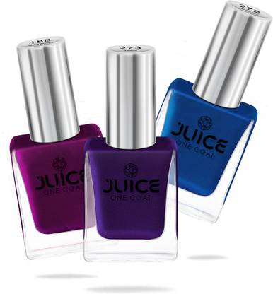 Juice Nail Paint Combo consist 3 Nail Polish Pearly Magenta, Sapphire Blue, Eminence