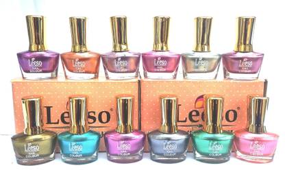 leeso Nail Paint Tina.Metalic Colour,12pcs Combo pack Multicolour