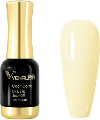 VENALISA Gel Nail Polish, 12ml Ivory White Color Soak Off UV LED Nail Gel Polish Nail Art Ivory White