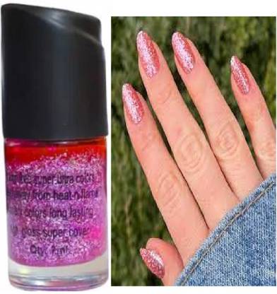 Luipui pink glitter nail polish trending long lasting pack of 1 pink