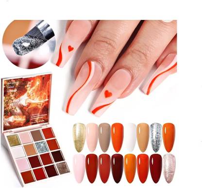 Three Elements 16 DIY Colors Soild Nail Gel Palette nail polish set UV LED PolishNail Art Caramel milk