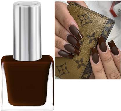 ADJD Nail Polish with Glossy Gel Finish Quick dark brown drying dark brown
