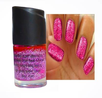 Luipui NAIL PAINT PINK GLITTER NAIL POLISH FOR WOMAN & GIRL-1 PINK