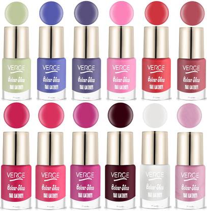 VERGE Colour Show Ultra Shine Nail Lacquer (NO CHIPPING & NO FADING) (Pack of 12) Subtle Collection CS12_30