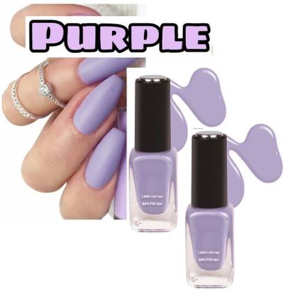 Emijun Pro Unique Nail Paint HD Shine Quick Drying Long Stay Dull Purple Nail Paint DULL PURPLE