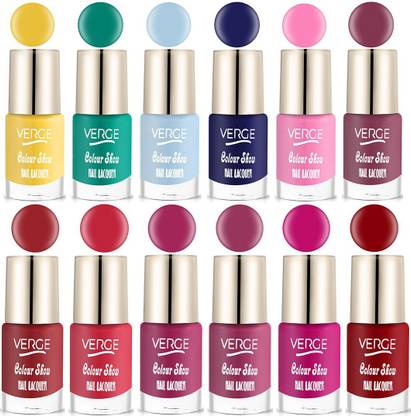VERGE COLOUR SHOW LONG WEAR NAIL POLISH (PARABEN FREE & NON TOXIC) (Pack of 12 Combo) TEENAGE TWELVE CS12_51, CHIP RESISTANT & QUICK DRY, MODERN COLOR RANGE COMBO