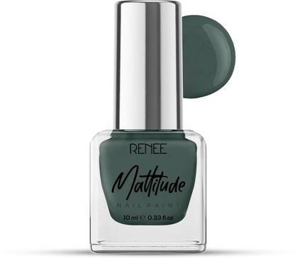 Renee Mattitude Nail Paint | Chip Resisting Formula with High Coverage Algae Green
